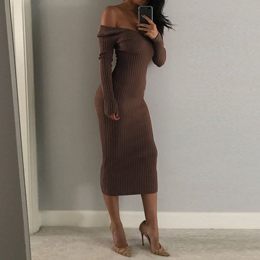 Sexy Off-shoulder Long Dress For European And American Nightclubs