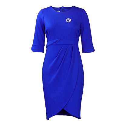Elegant Sophisticated Pleated Dress In European And American Styles