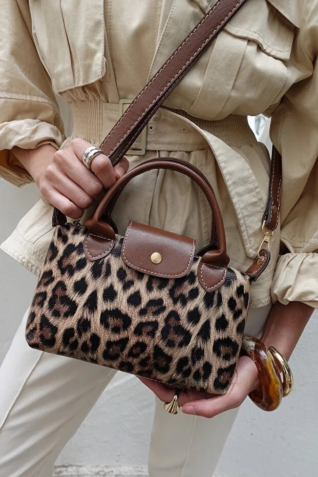 Panther PU Leather Water Resistant Crossbody Bag