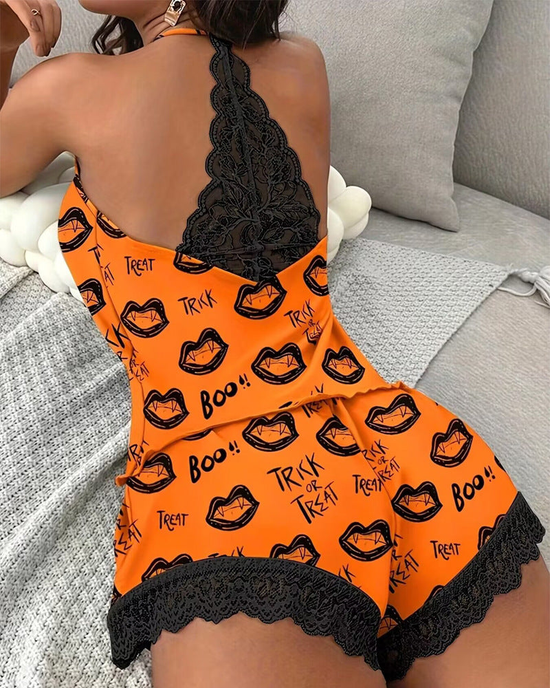 Women's Lace Stitching Home Underwear Suit