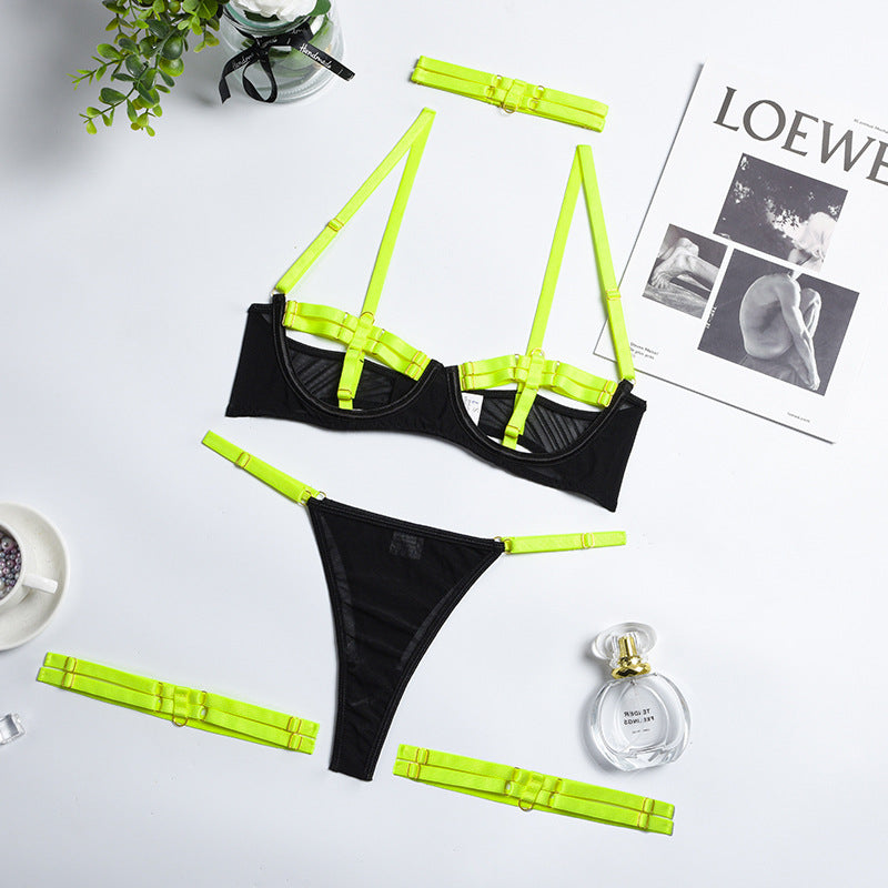 Two Color Stitching Straps Heavy Craft Underwear Four Piece Set