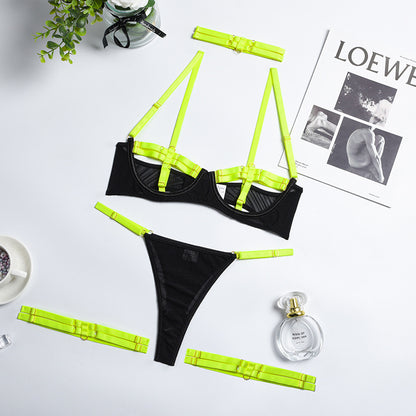 Two Color Stitching Straps Heavy Craft Underwear Four Piece Set