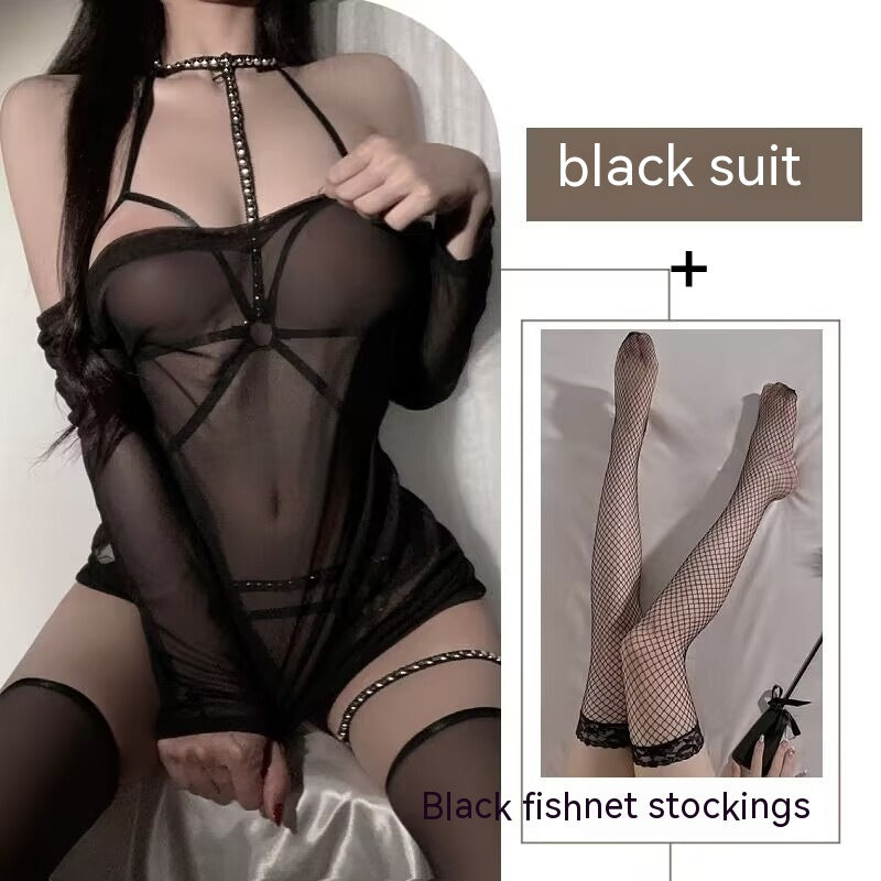 Pure Desire Wind Strap One-piece Nightdress Underwear Suit