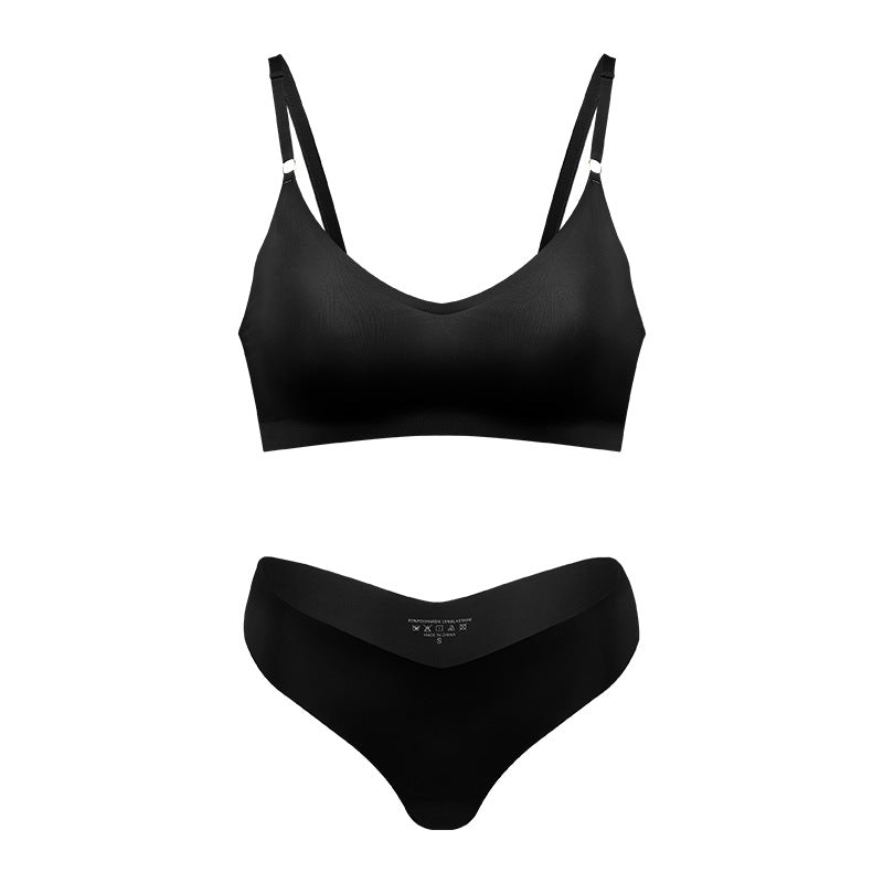 Plus Size V-neck Underwear Suit Women's No Steel Ring Seamless