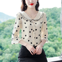 Design Doll Collar Shirt Three-quarter Sleeve Western Style Top