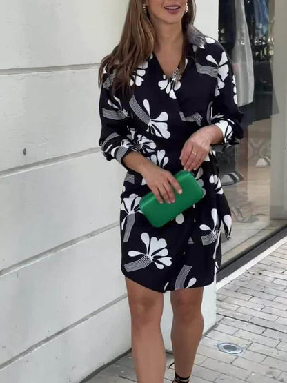 Leaf Print Mini Dress