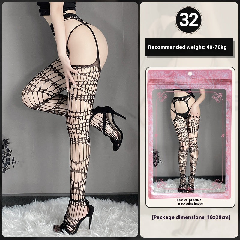 Underwear Large Size Female Stocking Hollow Out Garter Belt