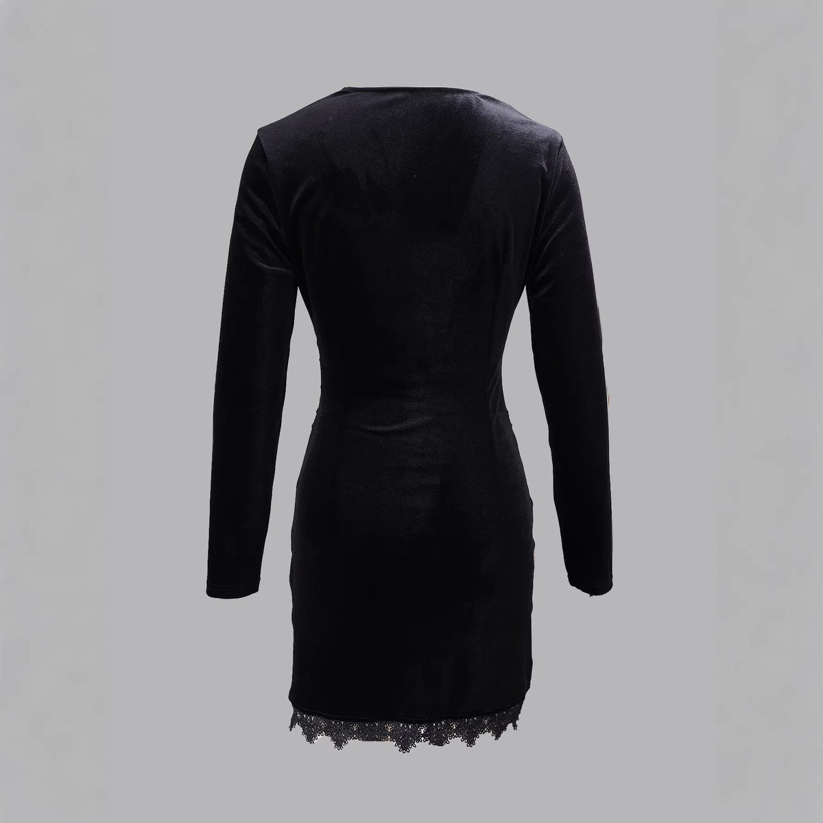 Elegant Womens French-Style Slim-Fit Sheath Dress With Lace Panels