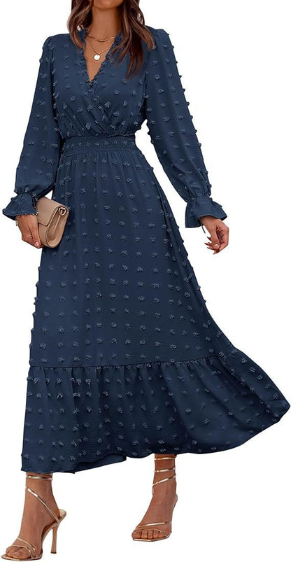Elegant Cross-Border Fit-and-Flare Jacquard Dress