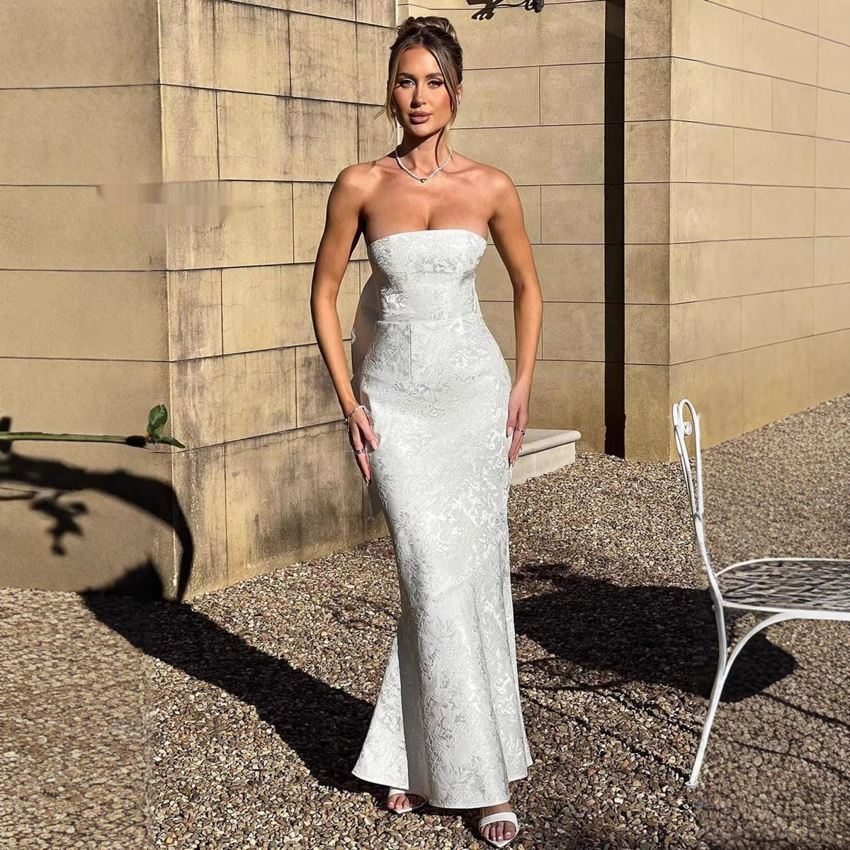 Womens Sophisticated Sexy Off-shoulder Backless Dress