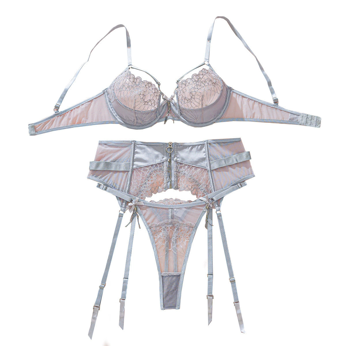 Underwear Three-piece Set With Steel Ring