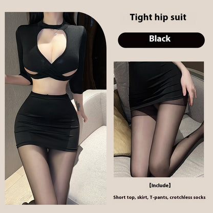 Sexy Underwear Long Sleeve Secretary Sexy Sheath Suit