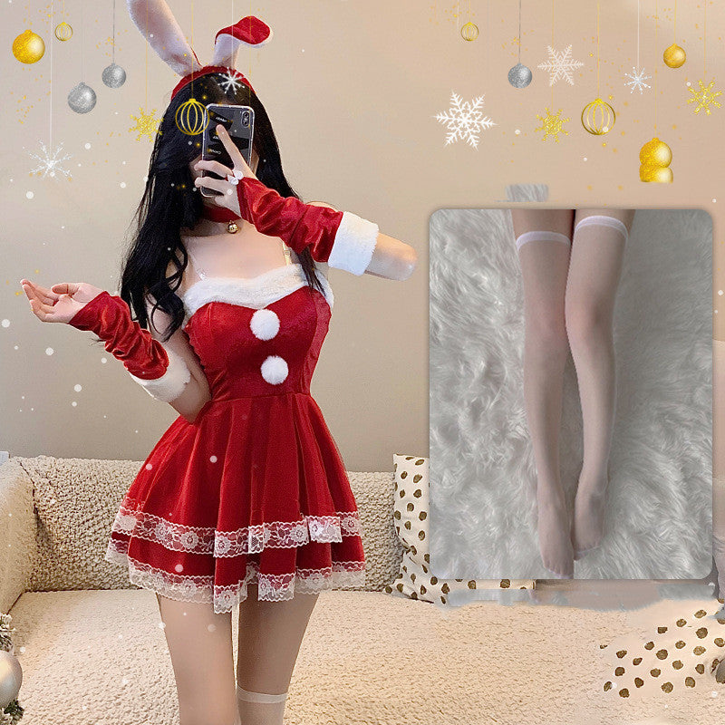 Christmas Ball Shirt Underwear Bunny Girl Red