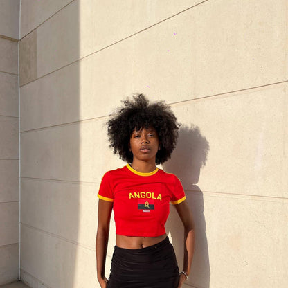Printed Cropped European And American Women's Clothing Top