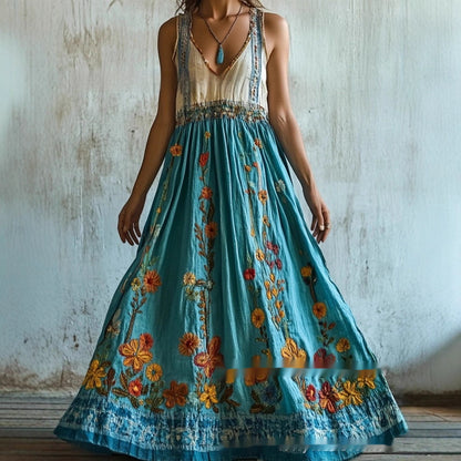 Womens Loose, Versatile Dress With A Plaid Pattern