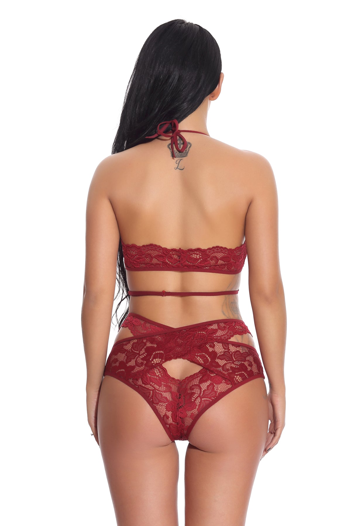 European And American Lace Mesh Underwear Set