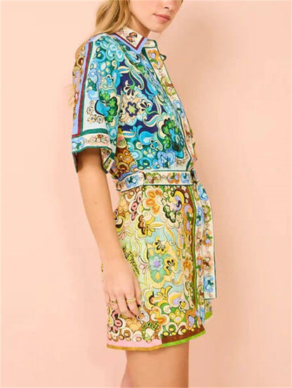 Special Satin Printed Mini Dress