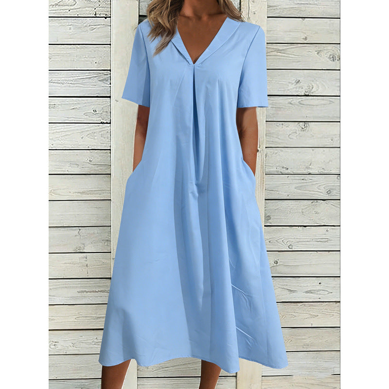 Stylish And Minimalist Design Womens Short Sleeve Dress
