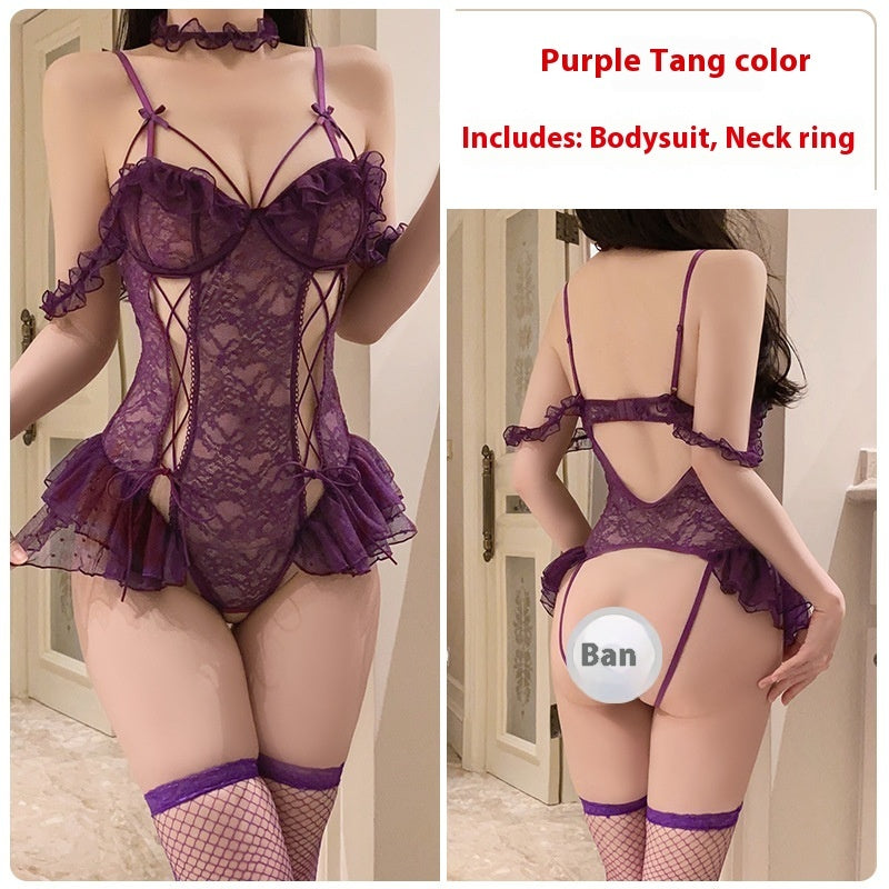 Underwear Sheer Mesh Strap Open Crotch