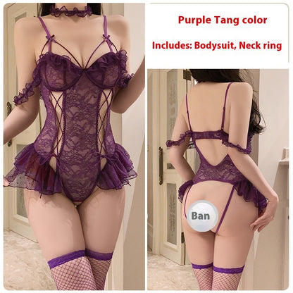 Underwear Sheer Mesh Strap Open Crotch