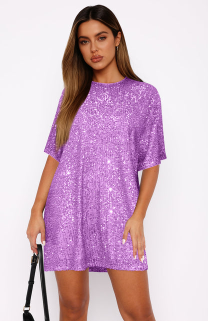 V Neck Sequin Skirt Set A Loose Elegant And Refined Dress