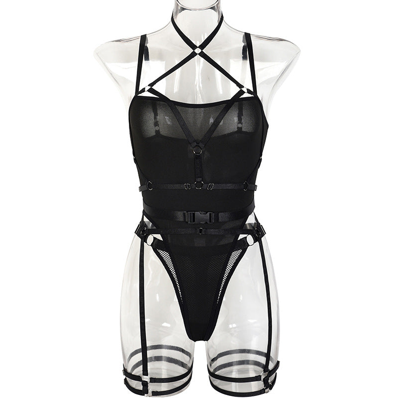 Halter One-piece Mesh Underwear Suit