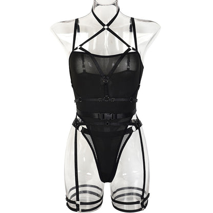 Halter One-piece Mesh Underwear Suit