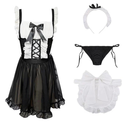 New Underwear Cosplay Uniform Cute Girl Chiffon Perspective Suit