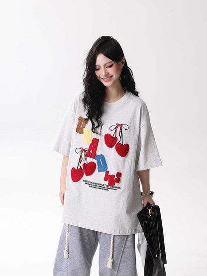 Women's Short-sleeved Casual Half-length Sleeves T-shirt