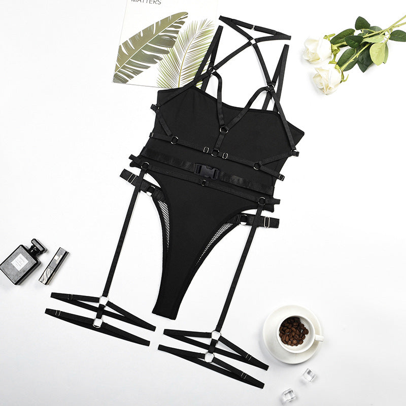 Halter One-piece Mesh Underwear Suit