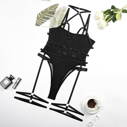 Halter One-piece Mesh Underwear Suit