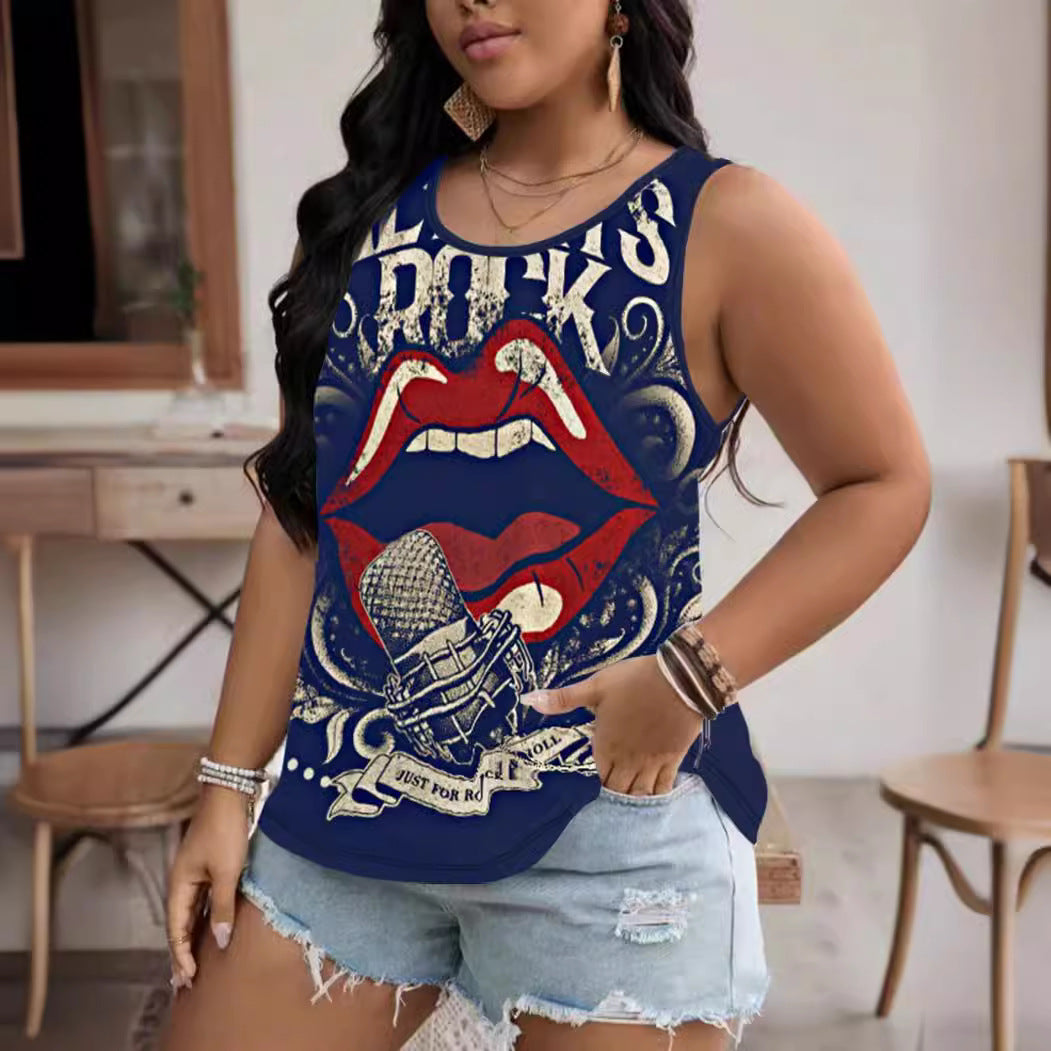 3D Printed Casual Sleeveless Vest