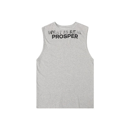 Letter Print Sleeveless Women's Loose Vest Casual