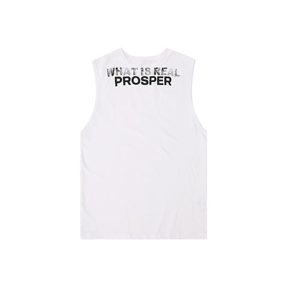 Letter Print Sleeveless Women's Loose Vest Casual