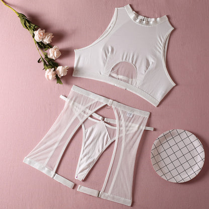 Women's Fashionable Non-steel Ring Underwear Bra Set