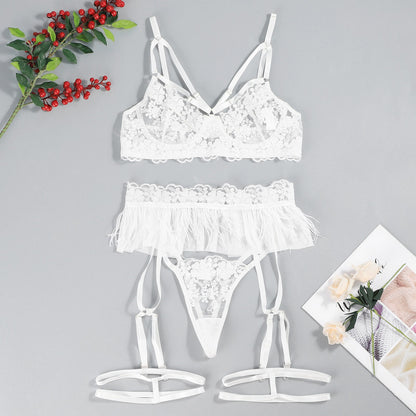 Ladies Three-dimensional Embroidery Mesh Ultra-thin Underwear