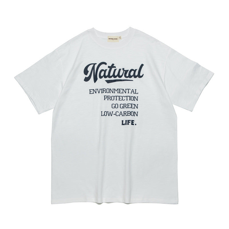 Letter Printed T-shirt Top Loose Couple
