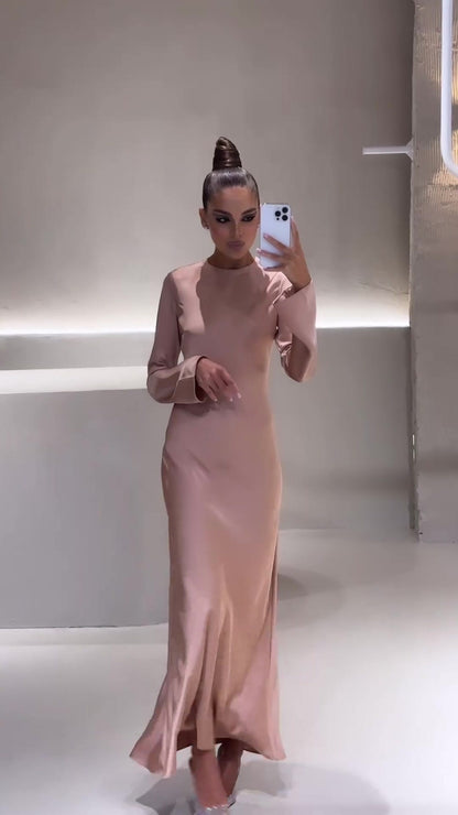 Casual Slim-fit Long Dress Perfect For Relaxed At-home Wear