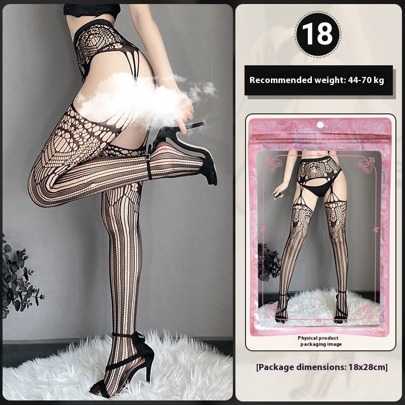 Underwear Large Size Female Stocking Hollow Out Garter Belt
