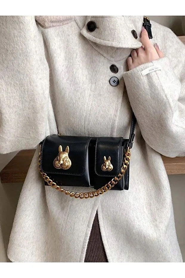 Black Baguette Shoulder Bag