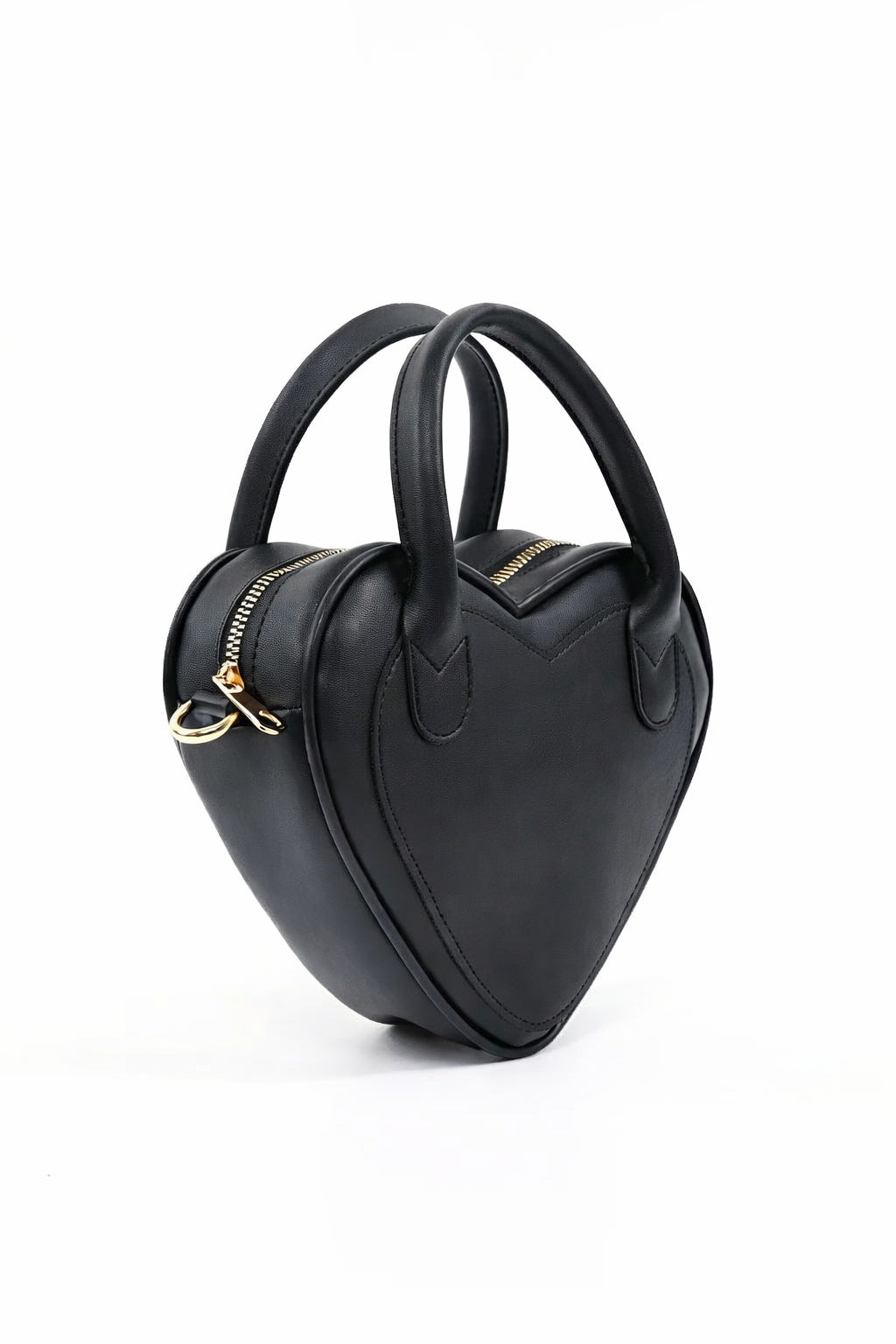 Black Heart Faux Leather Bag