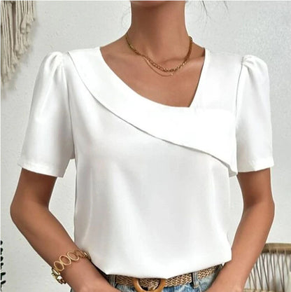 Casual Solid Color Plus Size Fashion Tops