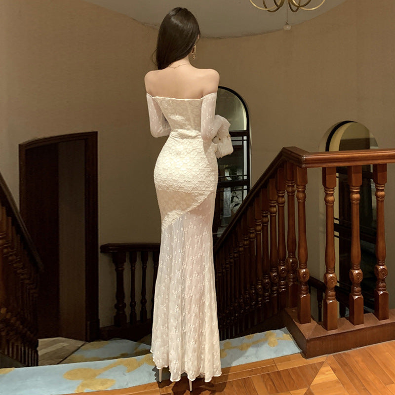 Women's Strapless Lace 3D Floral Bodycon Dress