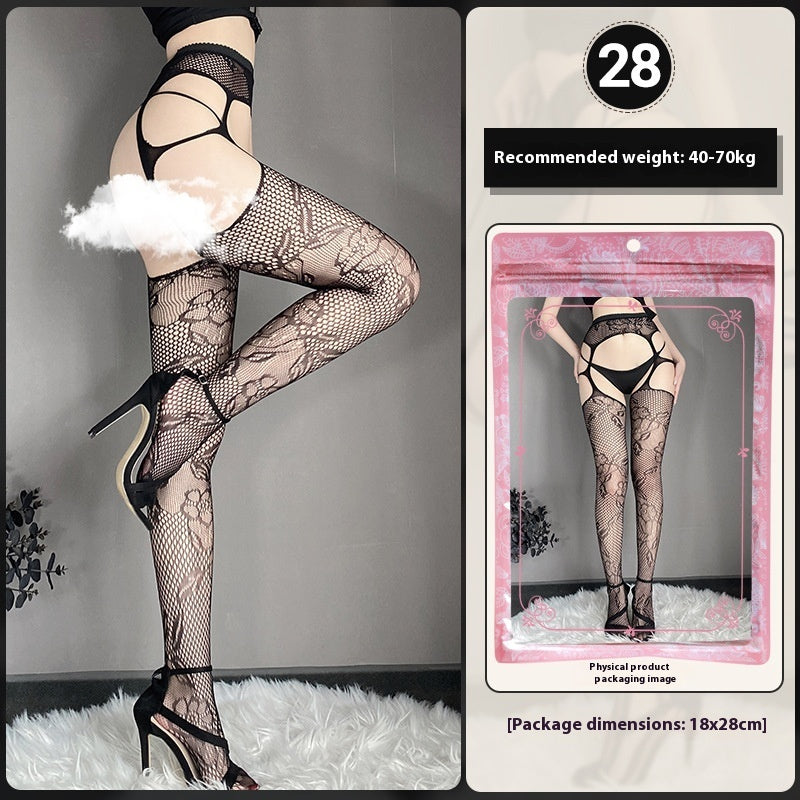 Underwear Large Size Female Stocking Hollow Out Garter Belt