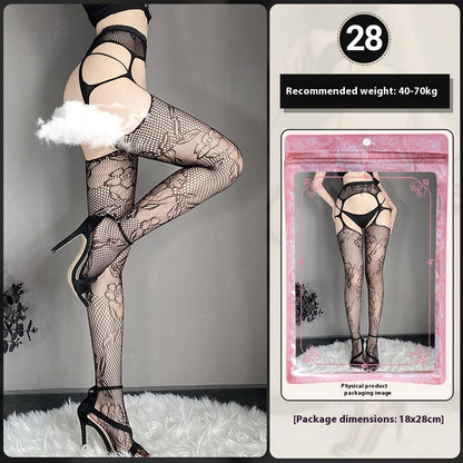Underwear Large Size Female Stocking Hollow Out Garter Belt