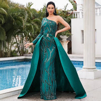 Mid-waist Off-the-shoulder Hostess Evening Gown Maxi Dress For Banquets