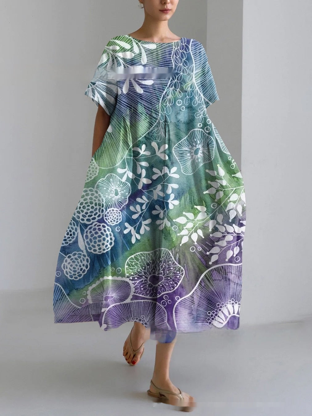 3D Fashion Womens Plus-size Elegant Short-sleeve Dress