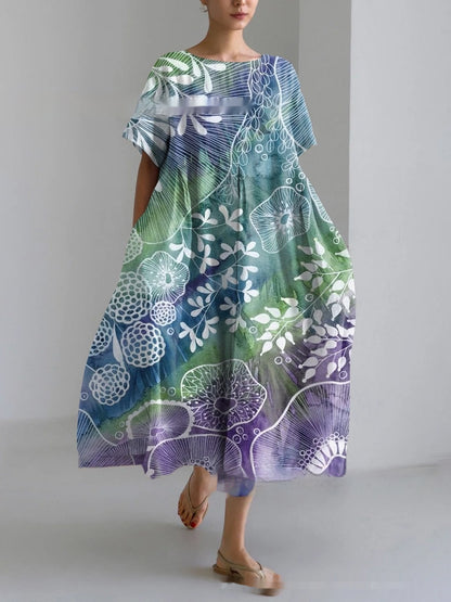 3D Fashion Womens Plus-size Elegant Short-sleeve Dress