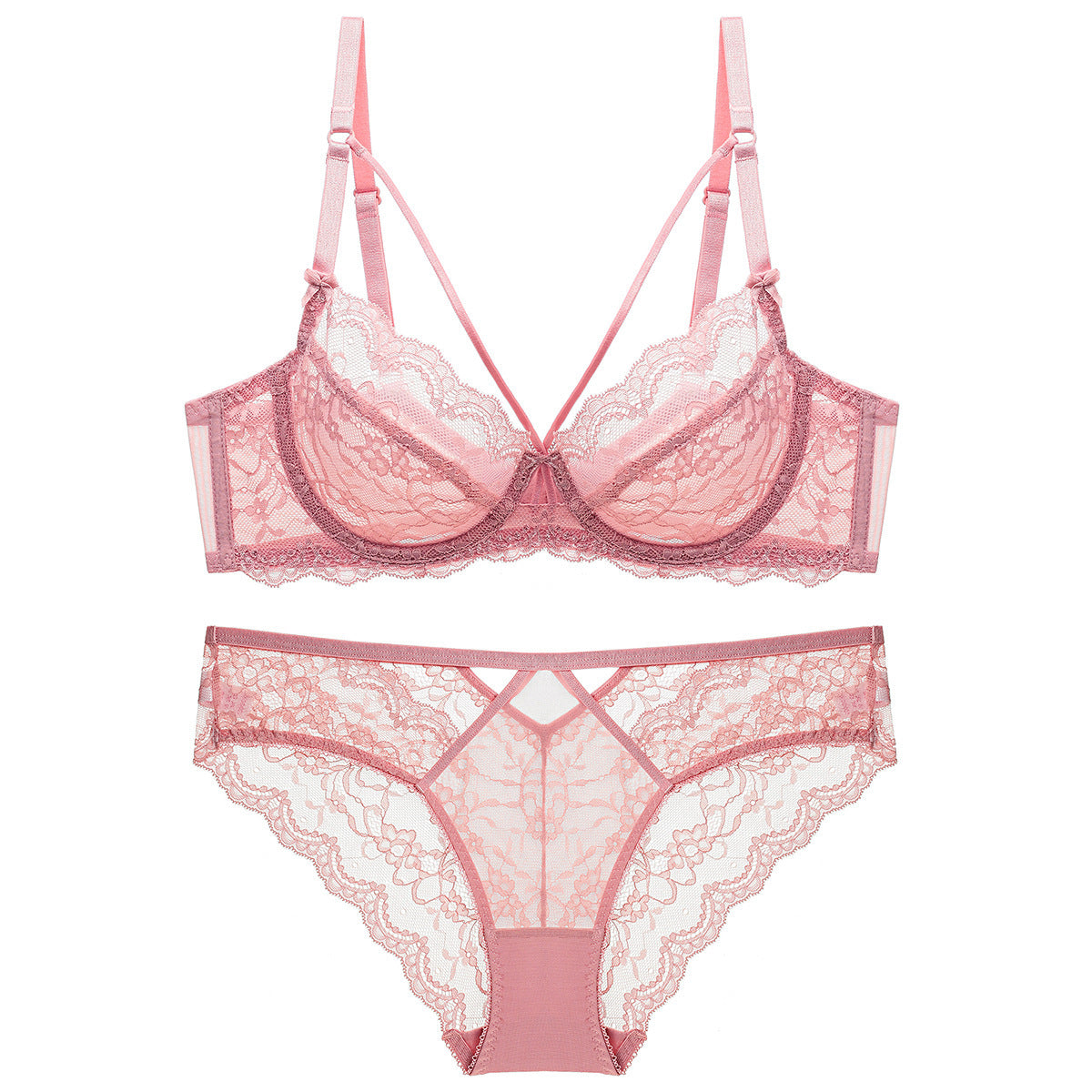 Transparent Ladies Underwear Panties Small Bra Set