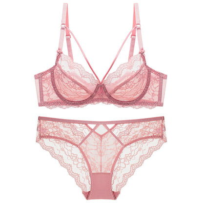 Transparent Ladies Underwear Panties Small Bra Set